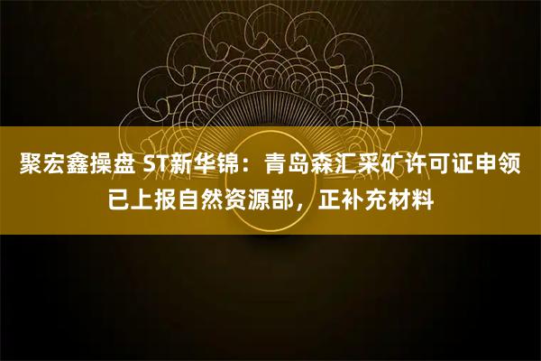 聚宏鑫操盘 ST新华锦:青岛森汇采矿许可证申领已上报自然资源部,正补充材料
